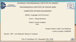 Project of topic 6 Lexical Analyzer in Java