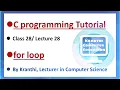 for loop looping statements iterative or repetative control structures c language tutorial