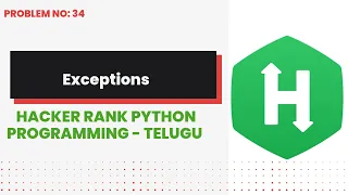 Exceptions Hackerrank Python Programming Telugu