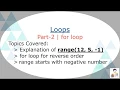 LOOPS for loop - Part 2
