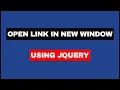 Open Link in New Window using JQuery