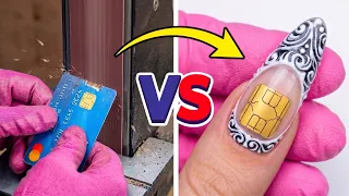 A Nail You Can Actually Pay With?! 🤯 Crazy nail Designs by 5-Minute Crafts VS!