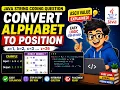 Convert Alphabet to Position in Java a 1 b 2 c 3 z 26 ASCII Value Java String Coding