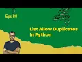 List Allow Duplicates In Python