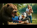 Download Lagu Misunderstood Penguin Rescues Thomas Train from Fierce Brown Bear #rescuestories #thomastrain