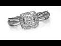 Quad Diamond Accent Square Frame Promise Ring in Sterling Silver Promise Rings Wedding Zales