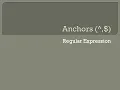 4 Anchors in Regular Expression