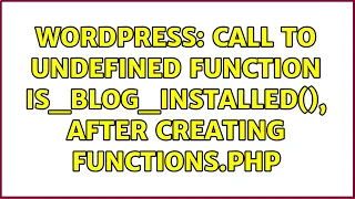 Wordpress Call to undefined function is - blog