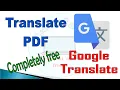 How to translate PDF documents Completely Free Google Translate