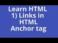 HTML Tutorial Img and Anchor tags Web Development Tutorials