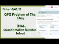Second smallest number C GFG Daily Problem
