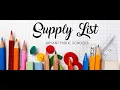 Supply List for Elementary Learning Ready