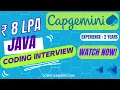 Capgemini Coding Interview Experience 2023 Top Java Coding Interview Question CTC 8 LPA