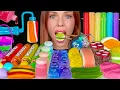 ASMR MUKBANG, Rainbow Food, Gummy Sushi, Edible Paint Roller, Peelable Gummy Candy, Edible Crayon 먹방