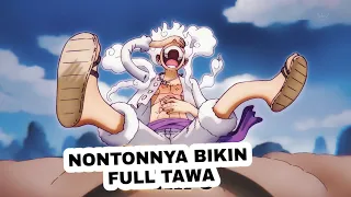 luffy gear 5 nontonnya bikin ketawa sendiri one piece eps 1071 animereaction