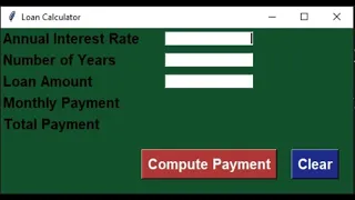 python project 33 Day 32 Loan Calculator