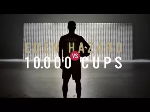Eden Hazard vs 10 000 cups – Lotus Perfect Kick Shooting - YouTube thumbnail