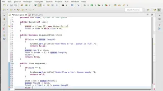 Array Implementation of a Queue