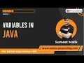 Variables in Java Java Foundation Course Lecture 4