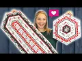 Border Print Table Runner free pattern with extra Hexagon Table Topper included