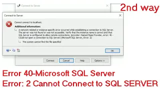 Error 40-Microsoft SQL Server Error 2 Cannot Connect to SQL SERVER