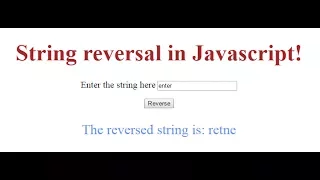 Javascript tutorials String reversal application