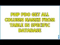 Php PDO Get all column names from table in specific database