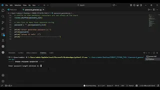 OIBSIP Python Task 3 - Random Password Generator Oasis Infobyte Internship Python Project