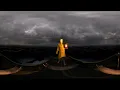 360° VR: Sea Eater Monster Spotted in the Dark Ocean From a Small Boat | 4K