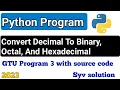 Convert Decimal to Binary Octal and Hexadecimal Program 2 syvsolution1012