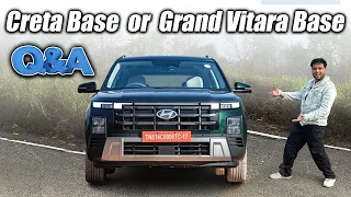 Creta Base variant is much much better than Grand Vitara | Gajab bejatti hai bhai 🔥 QnA
