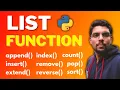 List Functions in Python - list append insert extend pop remove count index sort reverse