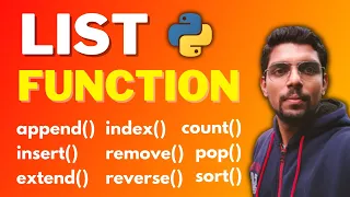 List Functions in Python - list append insert extend pop remove count index sort reverse