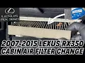 2007-2014 Lexus Rx350 Cabin Air Filter Replacement