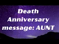 DEATH ANNIVERSARY MESSAGE FOR YOUR AUNT Death anniversary sympathy card for AUNT