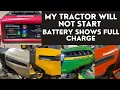 Lawn Tractor Will Not Start but Battery has Full Charge