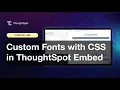 Custom Fonts with CSS ThoughtSpot Embed