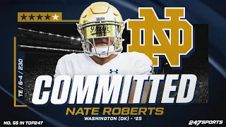 WATCH 4-star TE Nate Roberts announces college commitment to Notre Dame LIVE on 247Sports