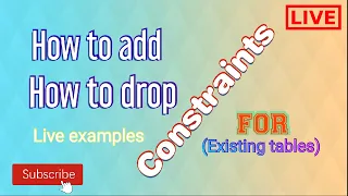 constraints for existing tables using ALTER command in SQL 2020