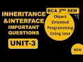 Inheritance Interface Important Questions bca sem 2 Object Oriented Programming Using Java