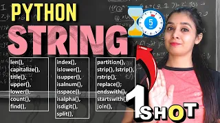 PYTHON - STRING Functions All Functions in ONE CLASS Master Class 12 CS in Just 5 Minutes