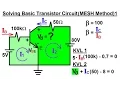 Electrical Engineering Ch 3 Circuit Analysis 34 of 37 Solving Basic Transistor Circuit MESH 1