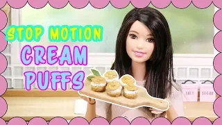 Stop Motion Barbie Doll Cooking Ep 2 Cream Puffs 