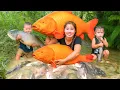 Download Lagu How to Catch giant carp and catfish by BARE hand in the wild to sell at market - Cook fish for baby