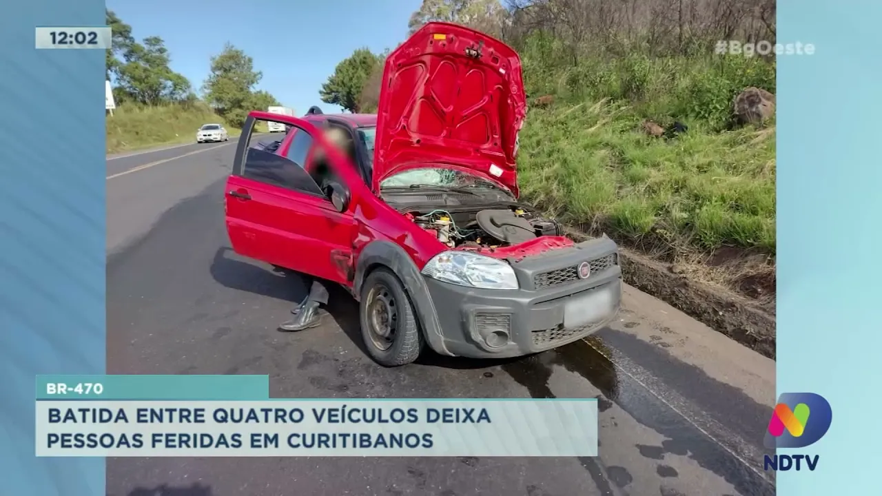 Batida entre quatro veículos deixa 6 pessoas feridas em Curitibanos