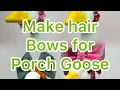 Porch goose bow headband tutorial Make a pattern sew a bow for large 23 29 concrete geese