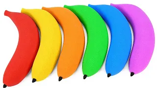 Satisfying Video | How To Make Rainbow Banana With Kinetic Sand Cutting ASMR
