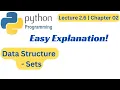 Sets in Python Urdu Hindi Data Structure Lec 2 6 Ch 2 Python Programming for Beginners