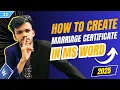 How to Create Marriage Certificate in MS Word Professional Certificate Design Tutorial 2025