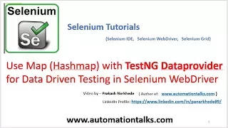 Selenium - Hashmap with TestNG Dataprovider for Data Driven Testing in Selenium WebDriver